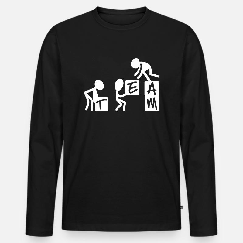 Team - Männer Premium Bio Langarmshirt - Schwarz