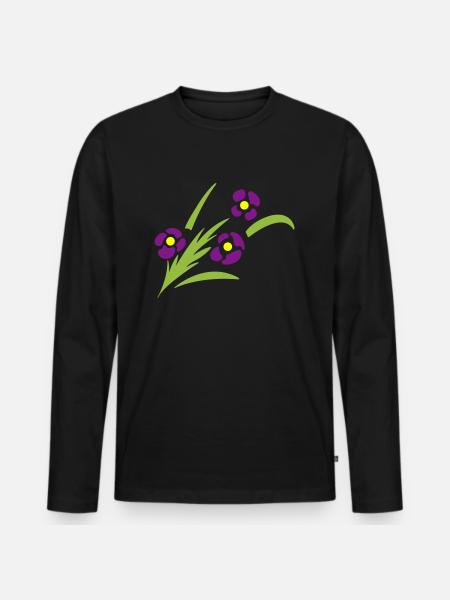 fleurs en épi - T-shirt manches longues Premium bio Homme - noir
