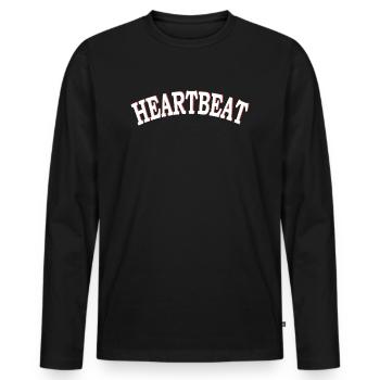 Heartbeat - Men's Premium Organic Long Sleeve Shirt - black - Front - Nico (187cm)