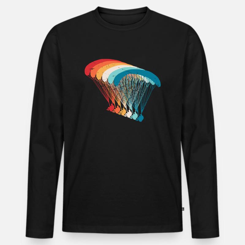 Skydive Evolution: Conception de parapente - T-shirt manches longues Premium bio Homme - noir