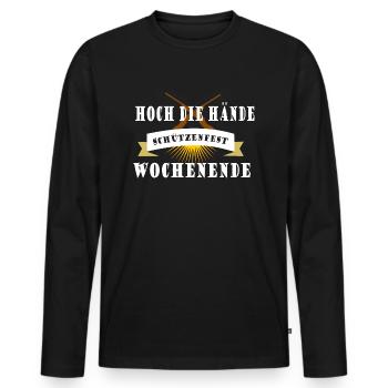 Hoch die Hände Schützenfest Wochenende - Männer Premium Bio Langarmshirt - Schwarz - Vorne - Nico (187cm)