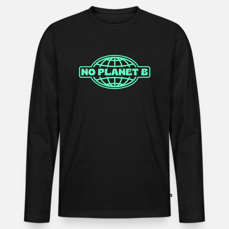 NO PLANET B - Männer Premium Bio Langarmshirt - Schwarz