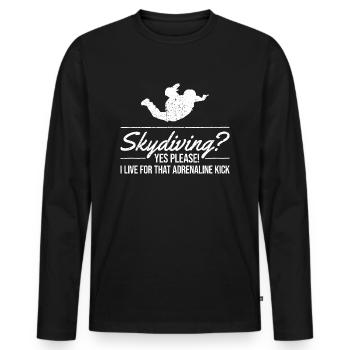 Conception de la fièvre de Sky Plunge. Cadeau d’adrénaline parfait - T-shirt manches longues Premium bio Homme - noir - Devant - Nico (187cm)