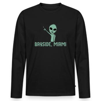 Bayside Miami Shadow Alien - Männer Premium Bio Langarmshirt - Schwarz - Vorne - Nico (187cm)