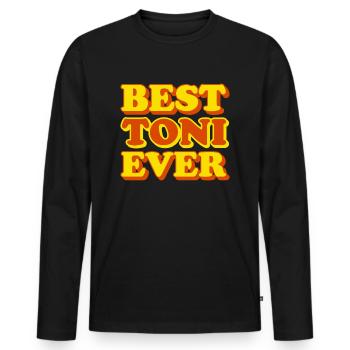 Toni First Name Funny Gift - Men's Premium Organic Long Sleeve Shirt - black - Front - Nico (187cm)