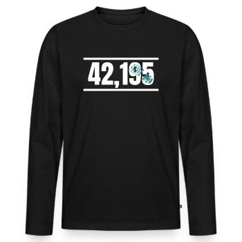 Marathon Running Jogging - Männer Premium Bio Langarmshirt - Schwarz - Vorne - Nico (187cm)