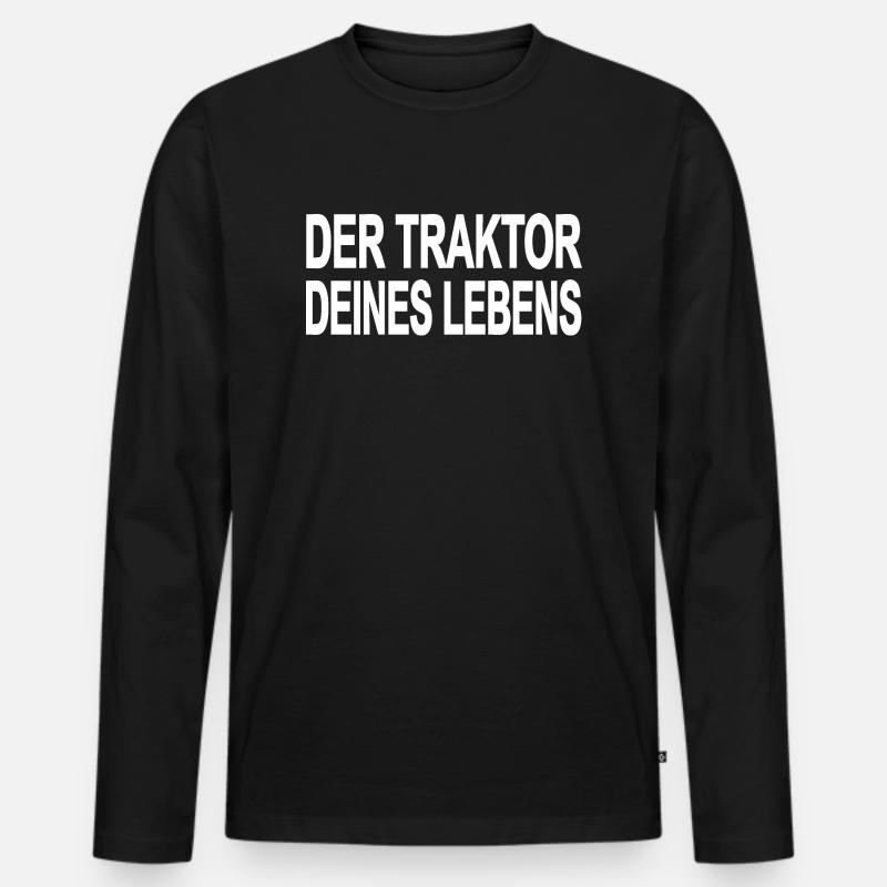 Traktor - Männer Premium Bio Langarmshirt - Schwarz