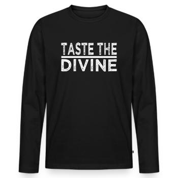 food enjoyment awesome funny culinary flavors - Männer Premium Bio Langarmshirt - Schwarz - Vorne - Nico (187cm)