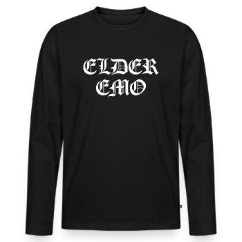 Elder Emo - Perfect Gift for Emo Fans - Men's Premium Organic Long Sleeve Shirt - black - Front - Nico (187cm)