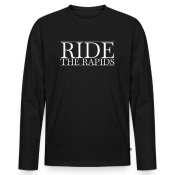 Rafting Gear Adrenaline Rush Statement Adrenaline - Men's Premium Organic Long Sleeve Shirt - black - Front - Nico (187cm)