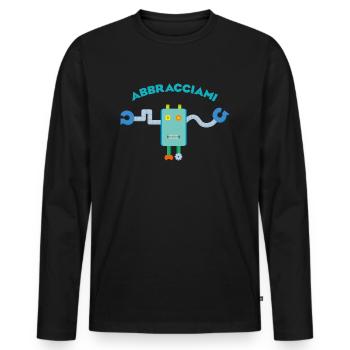 Fais-moi un câlin - T-shirt manches longues Premium bio Homme - noir - Devant - Nico (187cm)