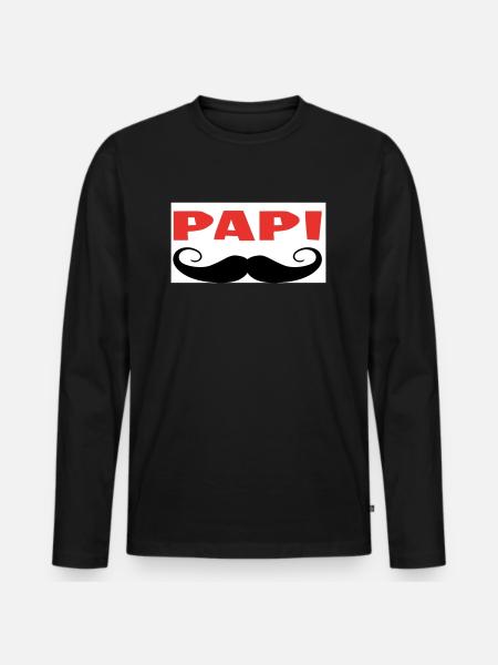 PAPI - T-shirt manches longues Premium bio Homme - noir