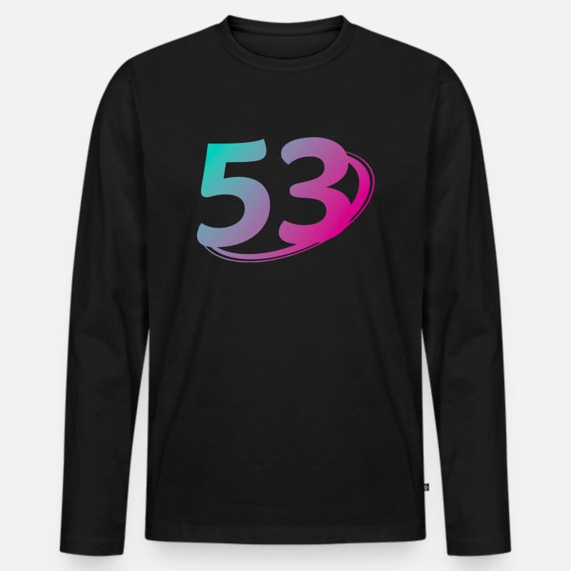 Nummer 53 mehrfarbig - Männer Premium Bio Langarmshirt - Schwarz