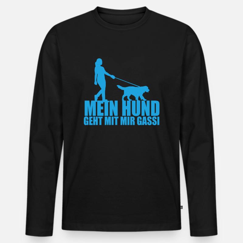 12 - Männer Premium Bio Langarmshirt - Schwarz