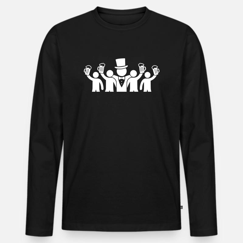Bräutigam Crew Junggesellen - Männer Premium Bio Langarmshirt - Schwarz