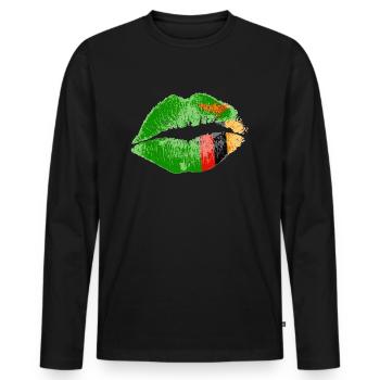 Kiss (Zambie / Zambie) - T-shirt manches longues Premium bio Homme - noir - Devant - Nico (187cm)