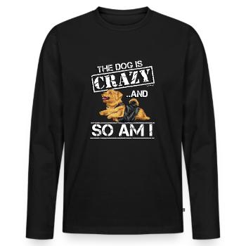 Norfolk Terrier Crazy - T-shirt manches longues Premium bio Homme - noir - Devant - Nico (187cm)