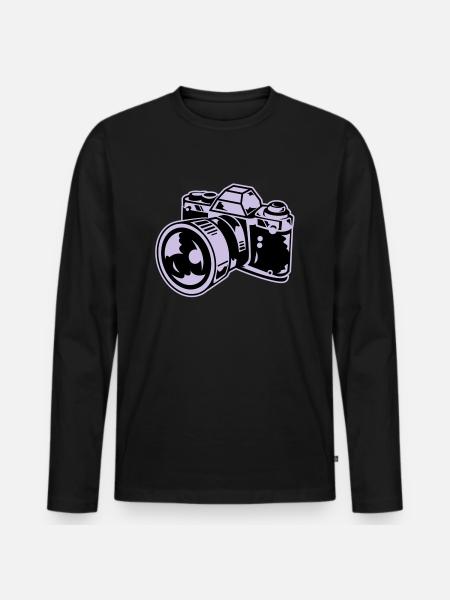 camera - T-shirt manches longues Premium bio Homme - noir