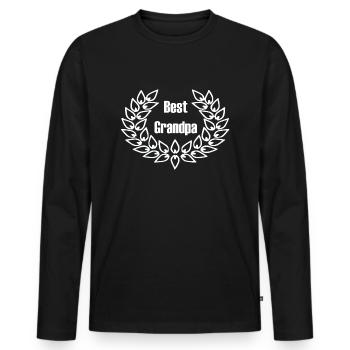 Best Grandpa - Best Grandpa - Men's Premium Organic Long Sleeve Shirt - black - Front - Nico (187cm)