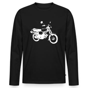 Simson S51 Enduro - Männer Premium Bio Langarmshirt - Schwarz - Vorne - Nico (187cm)