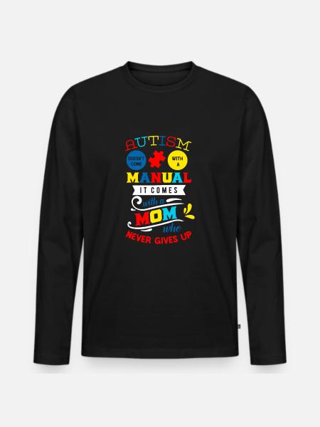 Autismus Mutter Mom Geschenk - Männer Premium Bio Langarmshirt - Schwarz