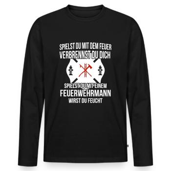 Freiwillige Feuerwehr - Männer Premium Bio Langarmshirt - Schwarz - Vorne - Nico (187cm)