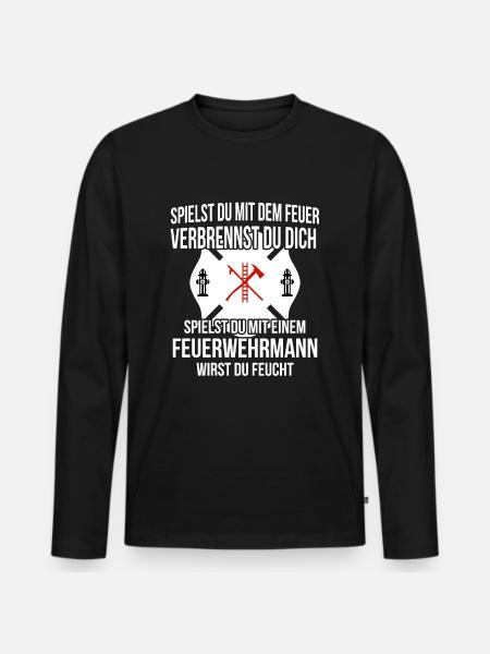 Volunteer firefighter - Men's Premium Organic Long Sleeve Shirt - black