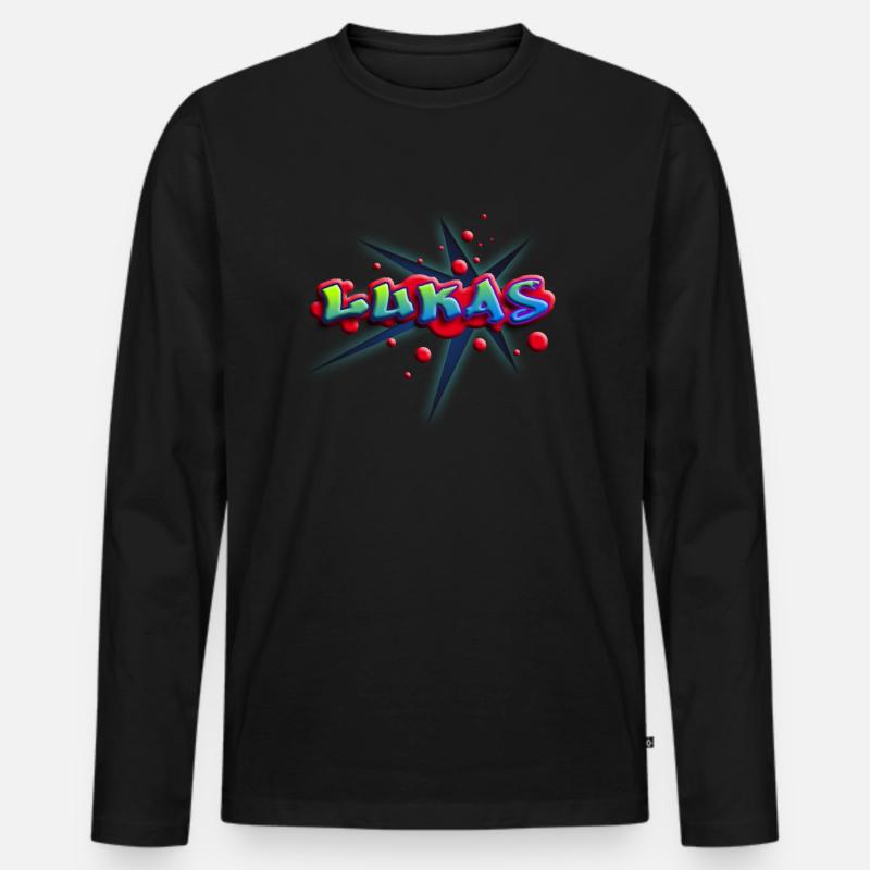 lukas_c_012014 - Männer Premium Bio Langarmshirt - Schwarz