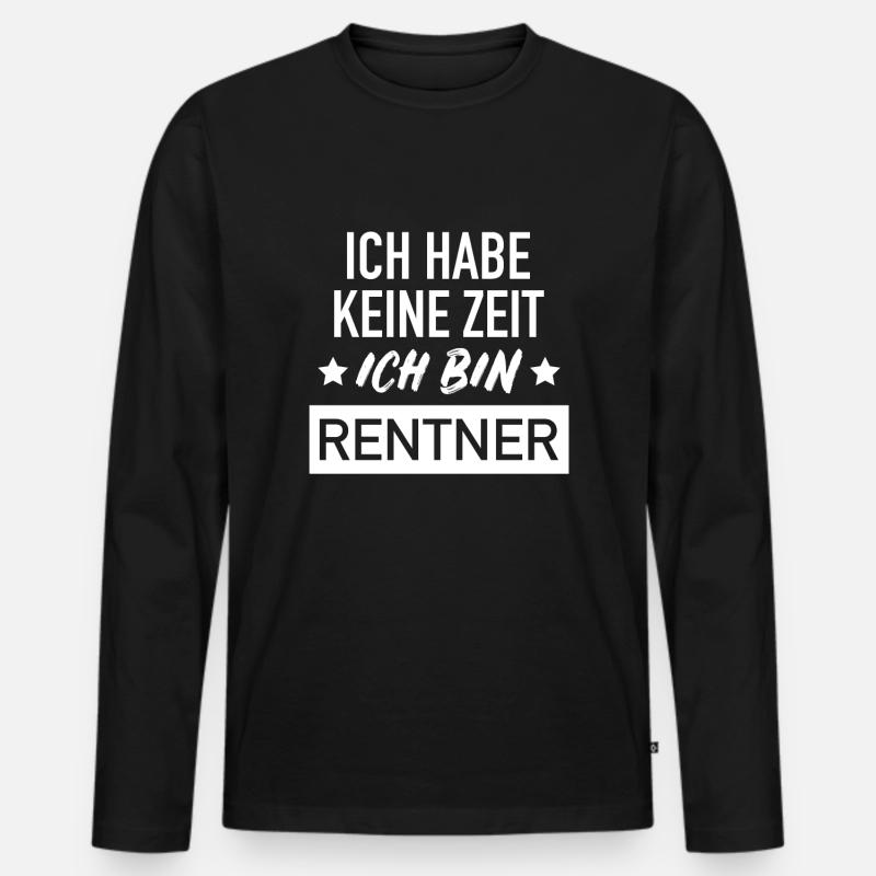 Rentner - Männer Premium Bio Langarmshirt - Schwarz