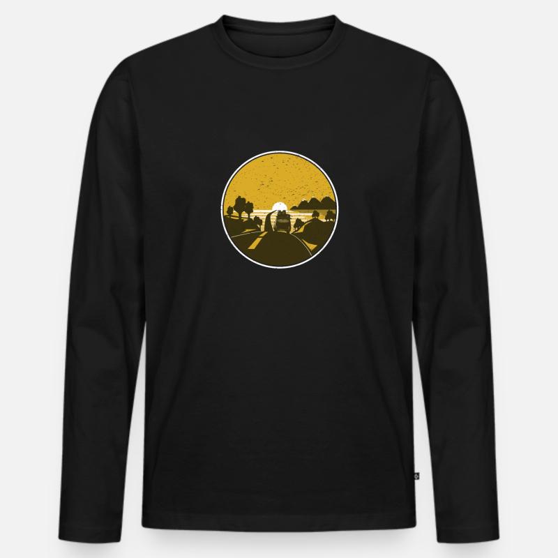 Reise - Männer Premium Bio Langarmshirt - Schwarz