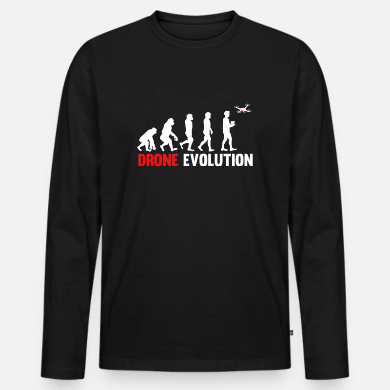 Drone Evolution - Men's Premium Organic Long Sleeve Shirt - black