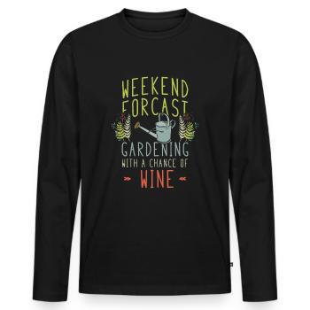 Hobby Gärtner Wochenende Wein - Männer Premium Bio Langarmshirt - Schwarz - Vorne - Nico (187cm)