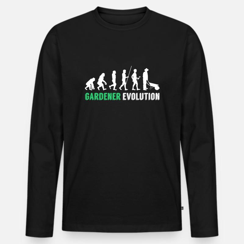 Evolution du jardinier - T-shirt manches longues Premium bio Homme - noir