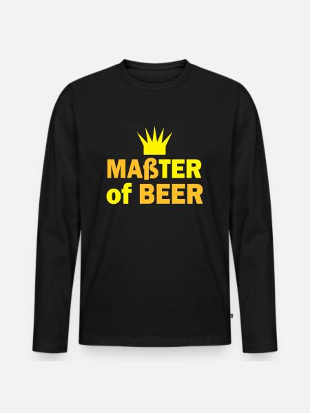 maß bier - Männer Premium Bio Langarmshirt - Schwarz