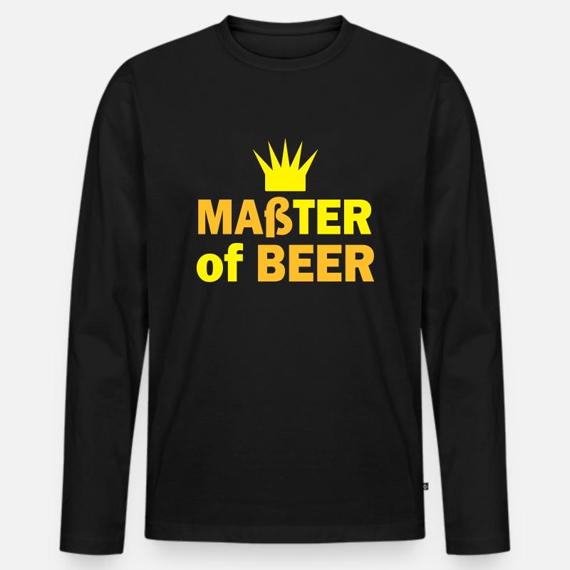maß bier - Männer Premium Bio Langarmshirt - Schwarz