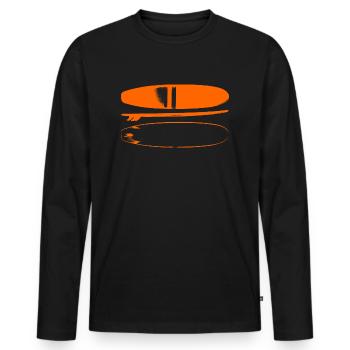 Surfboard - Männer Premium Bio Langarmshirt - Schwarz - Vorne - Nico (187cm)