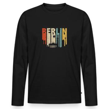 Berlin Berlin attractions Souvenir - Men's Premium Organic Long Sleeve Shirt - black - Front - Nico (187cm)