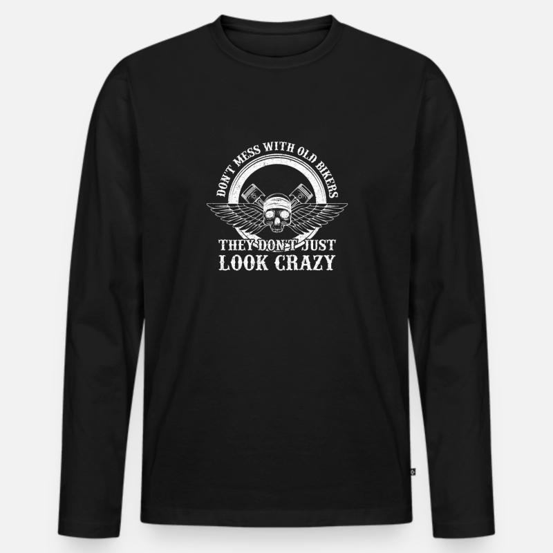 Old Bikers - Männer Premium Bio Langarmshirt - Schwarz