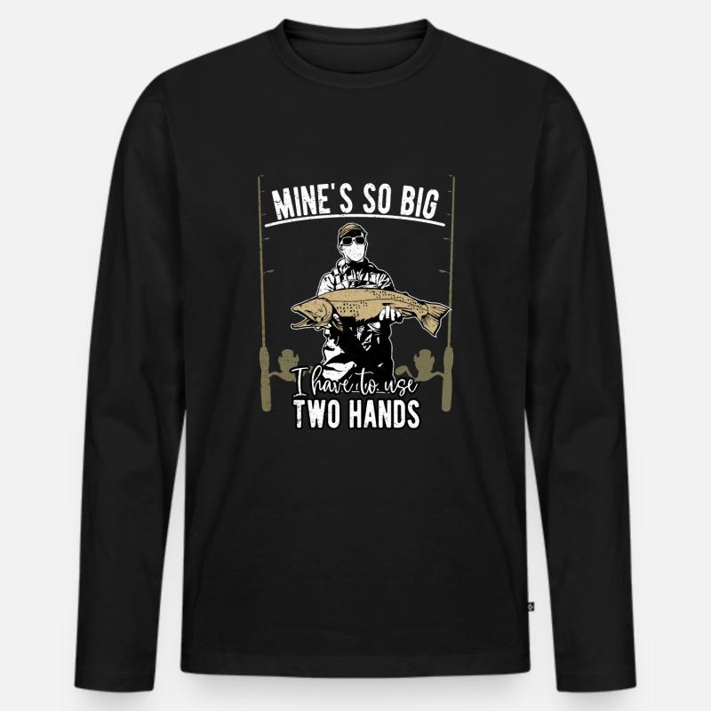 Angeln - Männer Premium Bio Langarmshirt - Schwarz