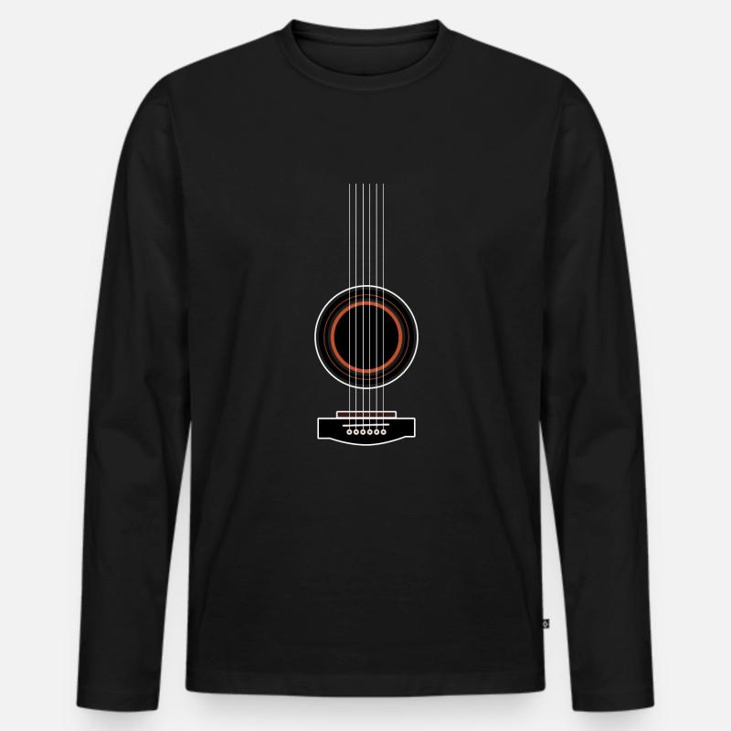 Gitarre - Männer Premium Bio Langarmshirt - Schwarz