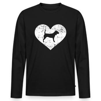 Beagle - Männer Premium Bio Langarmshirt - Schwarz - Vorne - Nico (187cm)