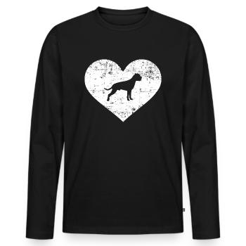 Boxer - T-shirt manches longues Premium bio Homme - noir - Devant - Nico (187cm)