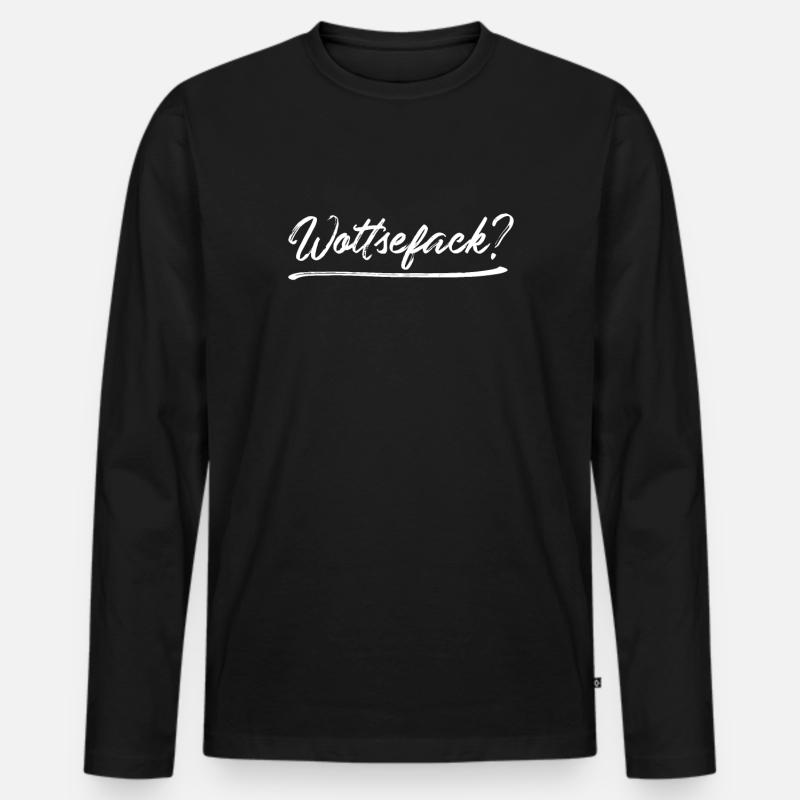 Wottsefack - Männer Premium Bio Langarmshirt - Schwarz