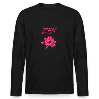 Zen - Men's Premium Organic Long Sleeve Shirt - black - Front - Nico (187cm)