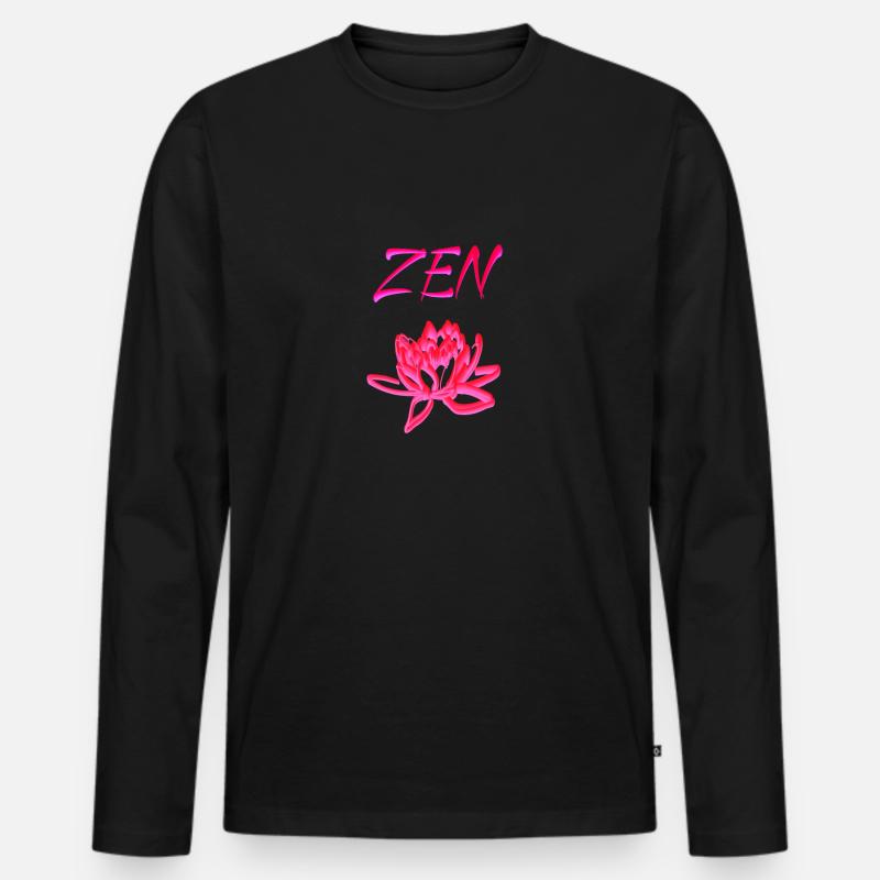 Zen - Männer Premium Bio Langarmshirt - Schwarz