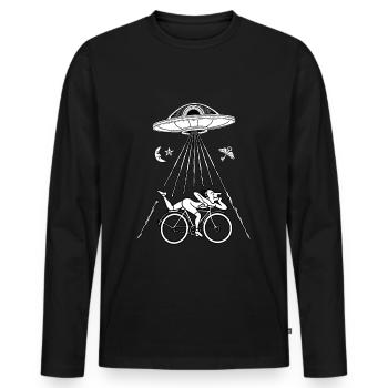 Albert Hofmann enlevé par un Alien DMT - T-shirt manches longues Premium bio Homme - noir - Devant - Nico (187cm)