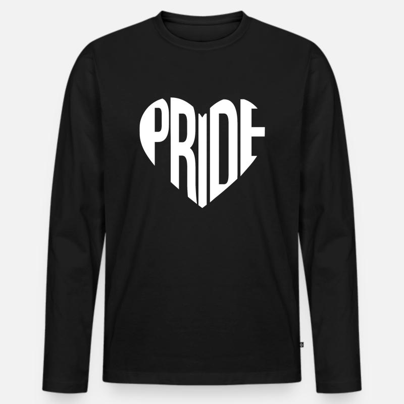 Pride Herz - Männer Premium Bio Langarmshirt - Schwarz
