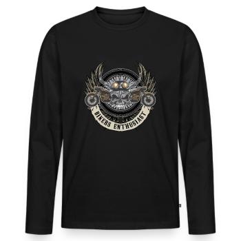 Biker Skull Biker Enthusiast Biker Biker Boyz - Men's Premium Organic Long Sleeve Shirt - black - Front - Nico (187cm)