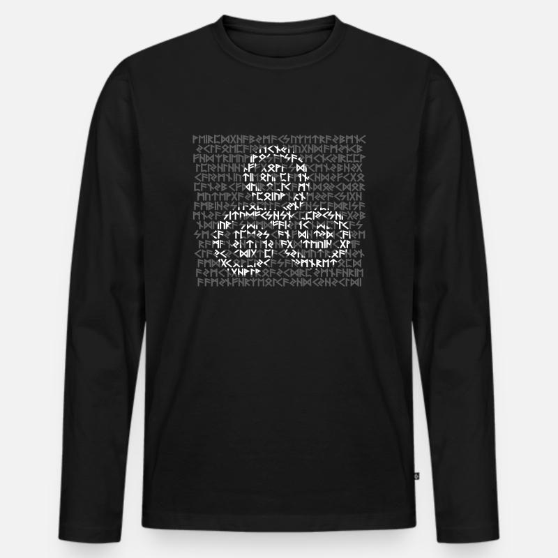 Viking Symbol - Männer Premium Bio Langarmshirt - Schwarz