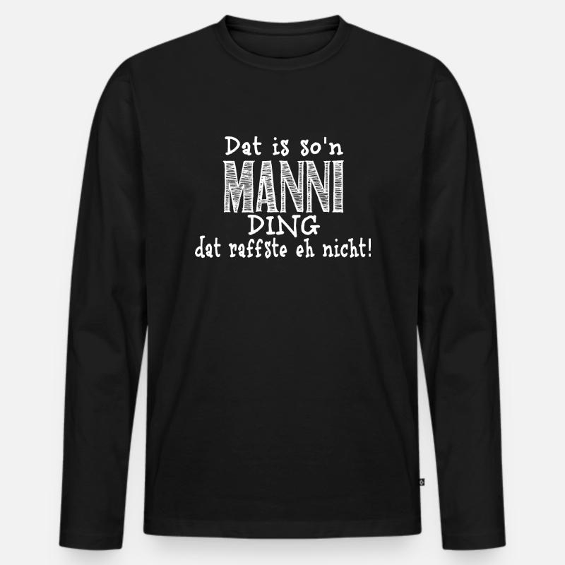 manni - Männer Premium Bio Langarmshirt - Schwarz